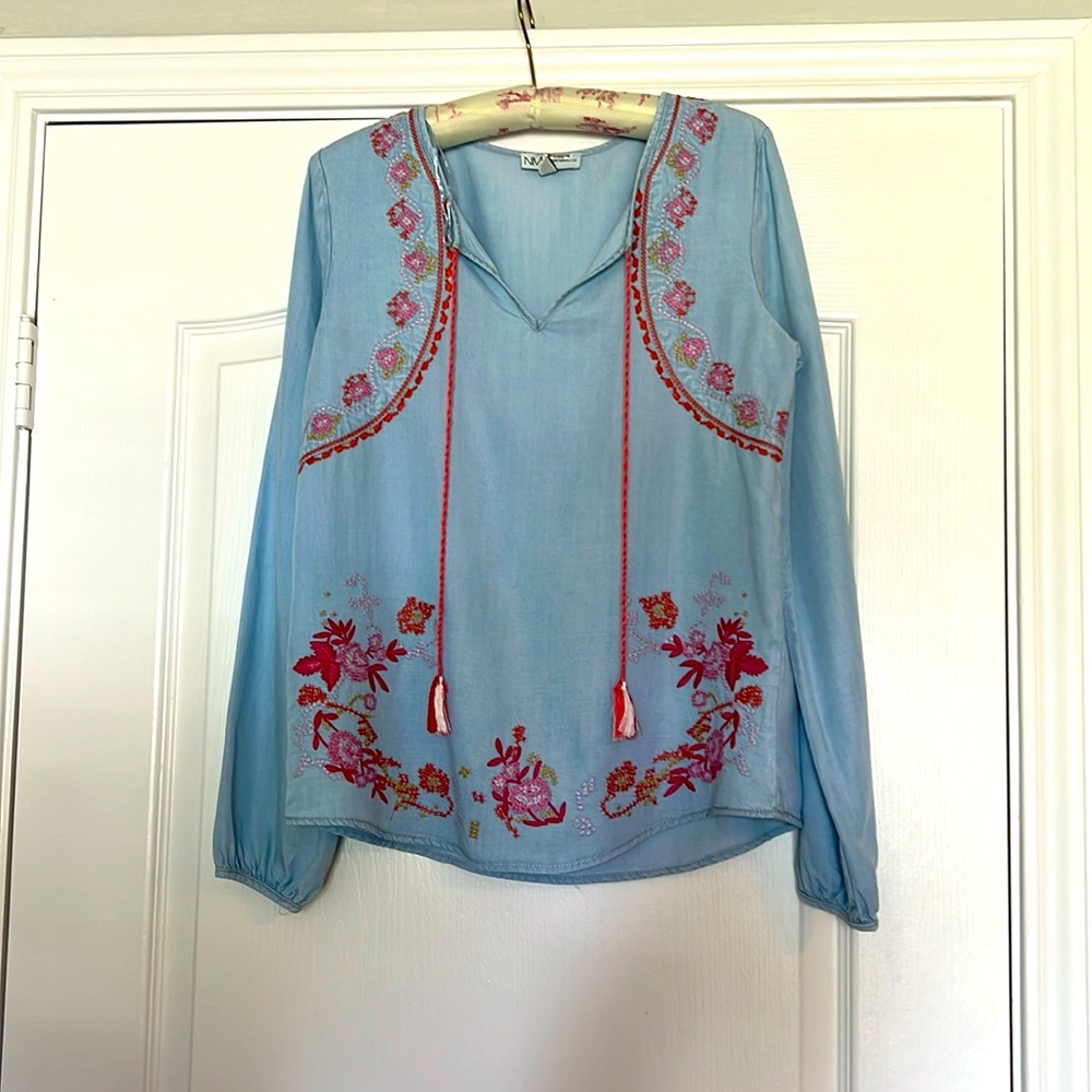 100% tencel, embroidered like new
